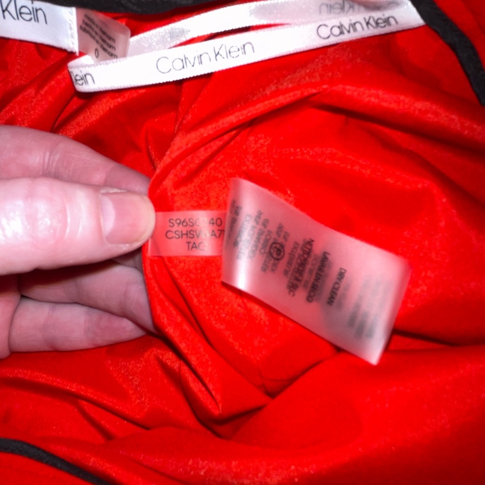 NWOT Calvin Klein Pencil Skirt Red Size 0 - Picture 3 of 3